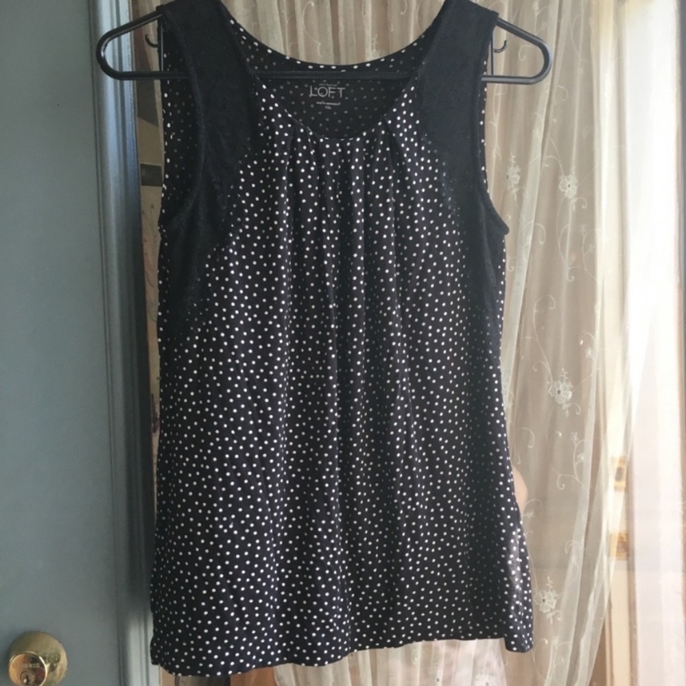 Ann Taylor Loft sleeveless tank polka dot